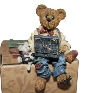 Boyds Bears Neville Compubear Figurine Shelf Sitter Office Decor Vintage No Box